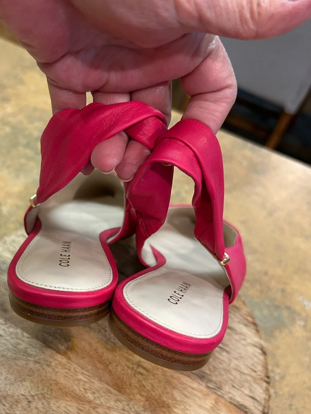 Cole Haan Eden Skimmer Hot Pink Pointed Slingback Flats